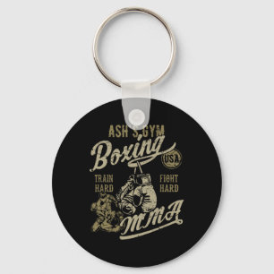 Ash's Gym Boxing Mma Retro Design For The Name Ash Keychain