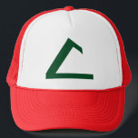 Ash's original red and white hat<br><div class="desc">Cute red and white "trucker's" cap with green logo on it. Perfect for heads of all sizes!</div>