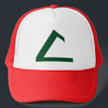 Ash's original red and white hat<br><div class="desc">Cute red and white "trucker's" cap with green logo on it. Perfect for heads of all sizes!</div>