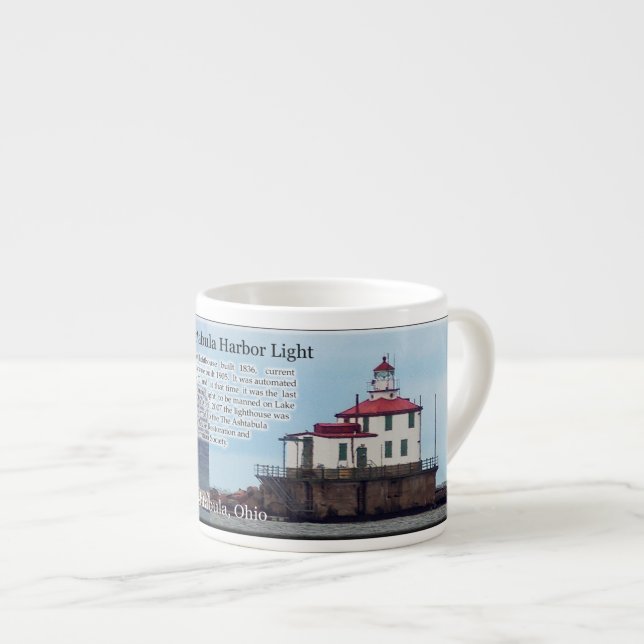 Ashtabula Harbour Light espresso mug (Front Right)
