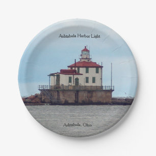 Ashtabula Harbour Light paper plate
