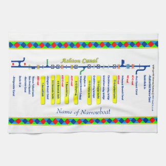 Ashton Canal Route UK Waterways Yellow Kitchen Towel