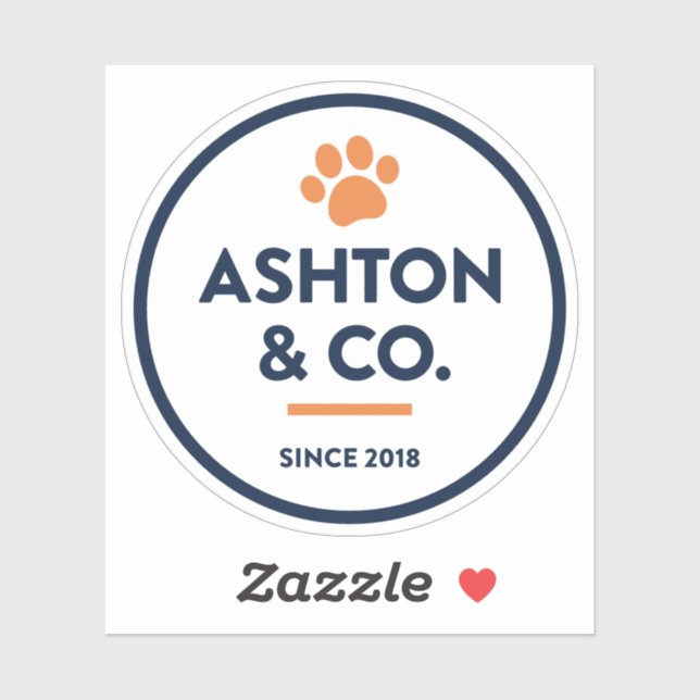 Ashton & Co. K9 Academy 2c Sticker noir Paw (Feuille)