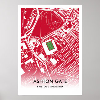 Ashton Gate Poster – Home of Bristol City FC, Engl