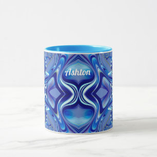 ASHTON ~ Zany 3D Fractal ~ Nuances de Mug Bleu