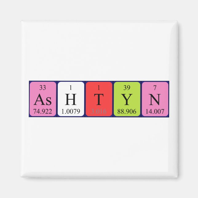 Ashtyn periodic table name magnet (Front)