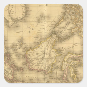 Asia 13 square sticker