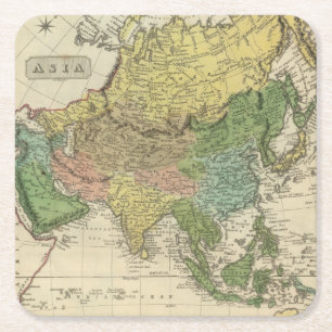 Asia 17 square paper coaster