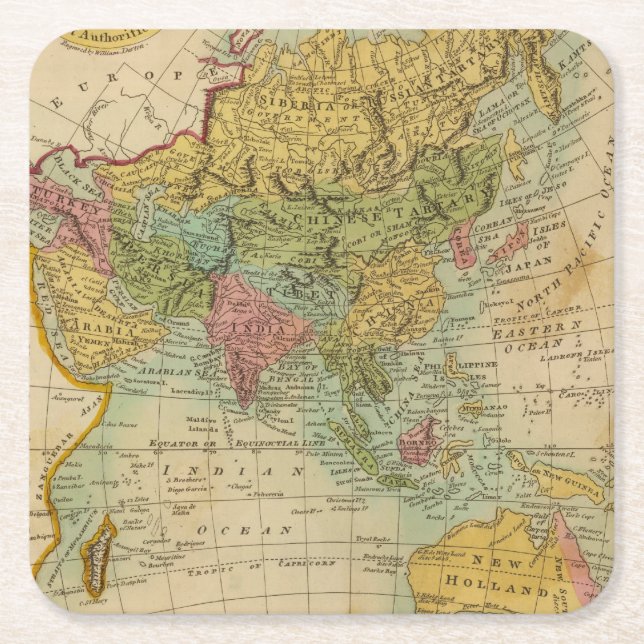 Asia 4 square paper coaster (Front)