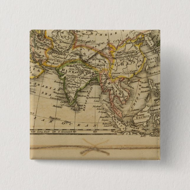 Asia, Africa 2 Inch Square Button (Front)