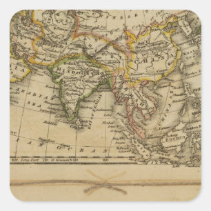 Asia, Africa Square Sticker