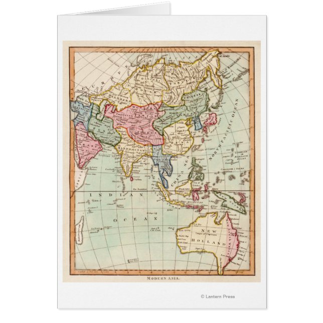 Asia and AustraliaPanoramic Map (Front)