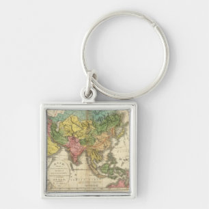 Asia and Empire of Genghis Kahn Keychain