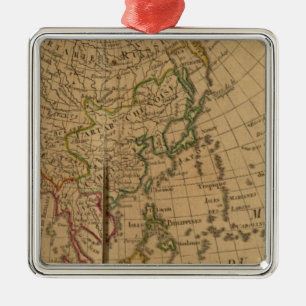 Asia Atlas Map Metal Ornament
