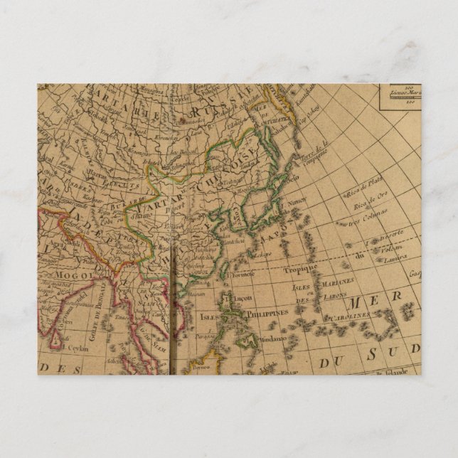 Asia Atlas Map Postcard (Front)