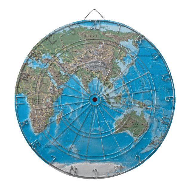 Asia, Australia, and the World Map Dartboard (Front)