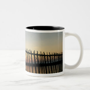 Asia, Burma (Myanmar)  Silhouette of U Bien's 2 Two-Tone Coffee Mug