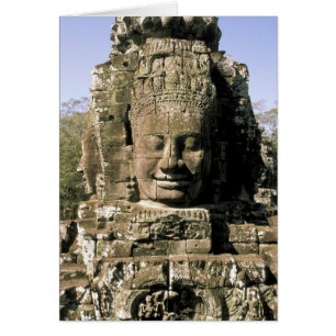 Asia, Cambodia, Siem Reap. Angkor Thom, heads of