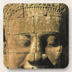 Asia, Cambodia, Siem Reap. Angkor Thom, heads of 2 Coaster