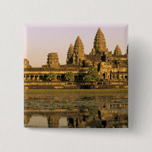 Asia, Cambodia, Siem Reap. Angkor Wat. 2 Inch Square Button