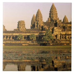 Asia, Cambodia, Siem Reap. Angkor Wat. Tile