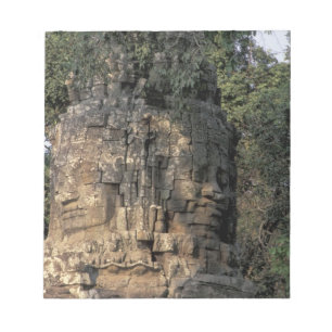 Asia, Cambodia, Siem Reap. Huge stone sculptures Notepad