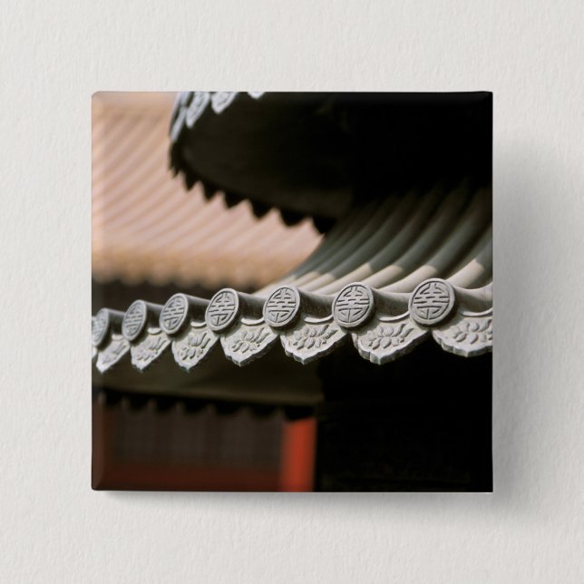 Asia, China, Beijing. Forbidden City, large 2 Inch Square Button (Front)