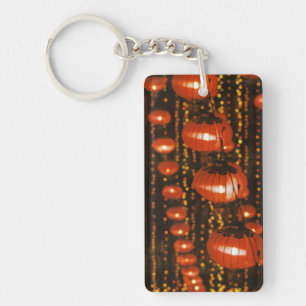 Asia, China, Beijing. Red Chinese lanterns, Keychain