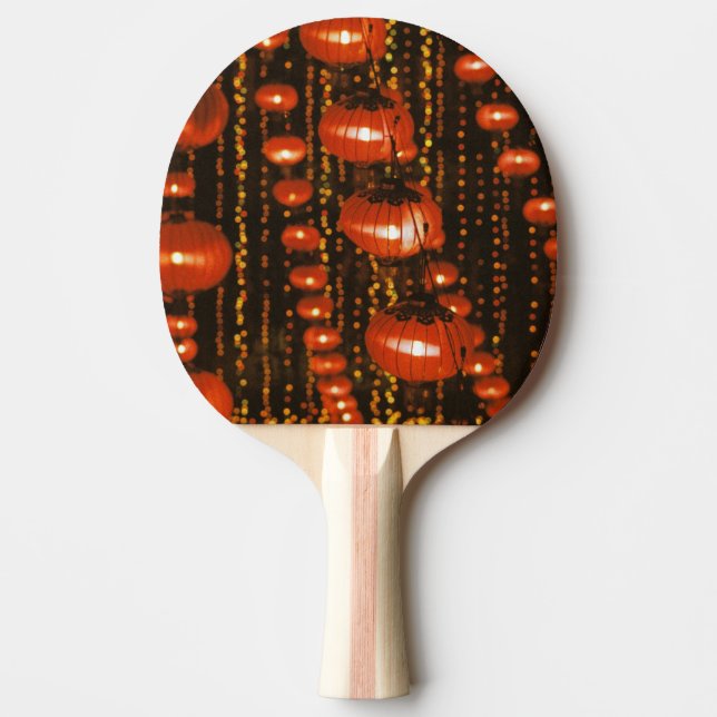 Asia, China, Beijing. Red Chinese lanterns, Ping Pong Paddle (Front)