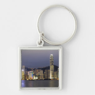 Asia, China, Hong Kong, city skyline and 2 Keychain