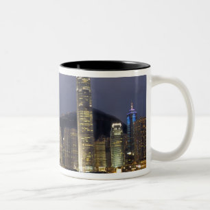 Asia, China, Hong Kong, city skyline and 2 Two-Tone Coffee Mug