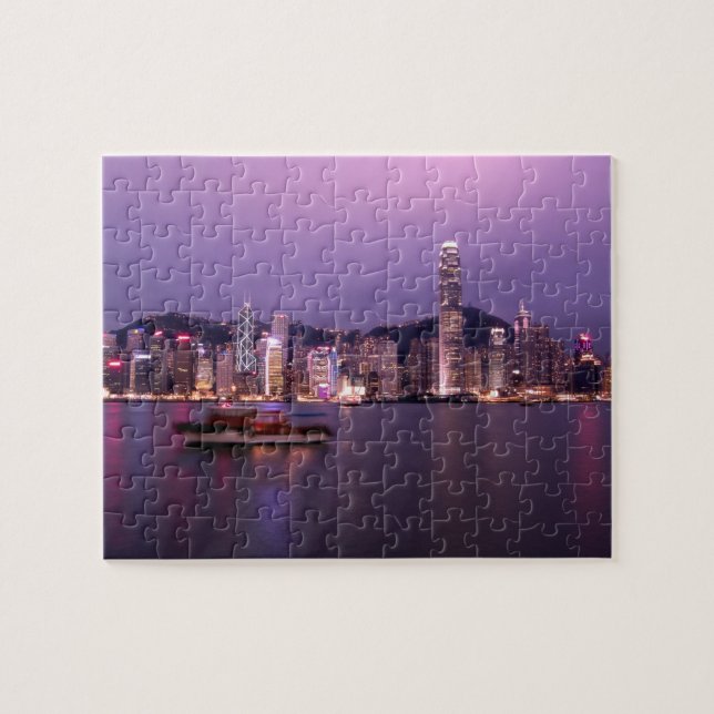 Asia, China, Hong Kong, city skyline and Jigsaw Puzzle (Horizontal)