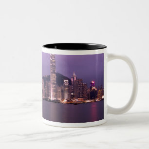 Asia, China, Hong Kong, city skyline and Two-Tone Coffee Mug