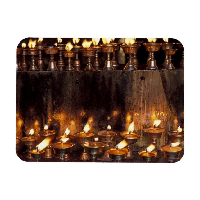 Asia, China, Tibet, Lhasa. Prayer flames, Magnet (Horizontal)