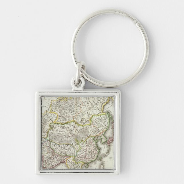 Asia Engraved Map Keychain (Front)