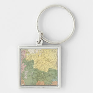 Asia, Europe river systems Keychain
