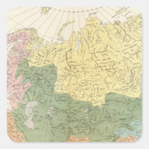 Asia, Europe river systems Square Sticker