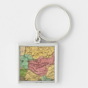 Asia Hand Coloured Atlas Map 2 Keychain