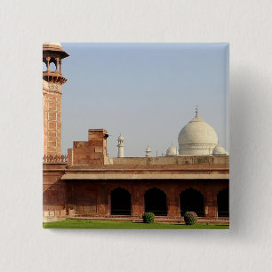 Asia, India, Uttar Pradesh, Agra. The Taj 6 2 Inch Square Button