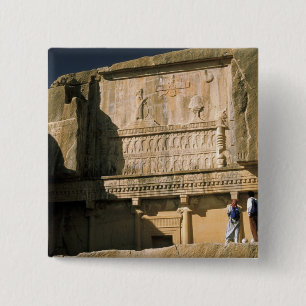 Asia, Iran, Persepolis.Tomb of Darius the Great. 2 Inch Square Button