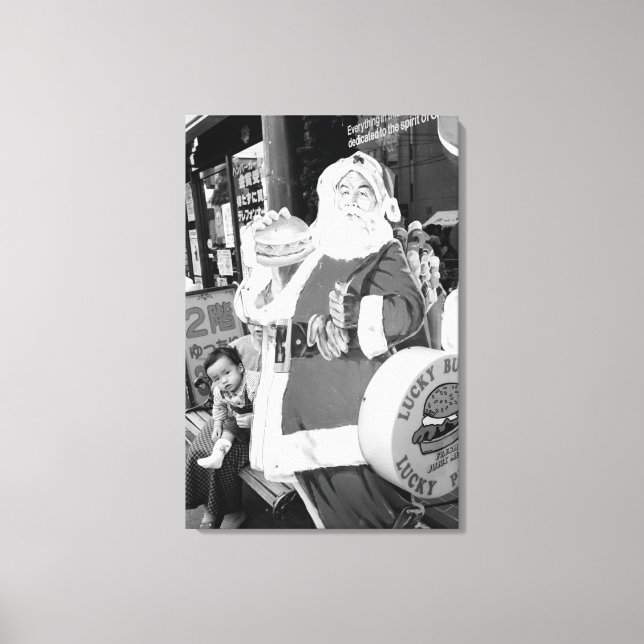Asia, Japan, Hakodate. Santa Claus in Japan Canvas Print (Front)