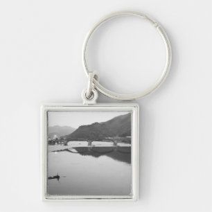 Asia, Japan, Iwakuni. Fishermen and historic Keychain