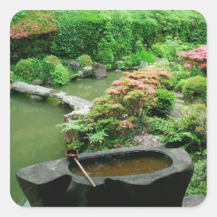 Asia, Japan, Kyoto. Zen Garden Square Sticker