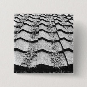 Asia, Japan, Miyajima. Clay roof detail 2 Inch Square Button