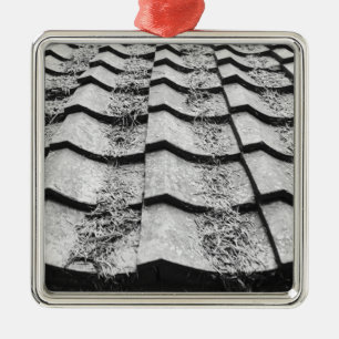 Asia, Japan, Miyajima. Clay roof detail Metal Ornament