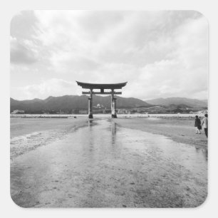 Asia, Japan, Myajima. The Torri Gate Square Sticker