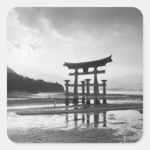 Asia, Japan, Myajima. Torri Gate Square Sticker