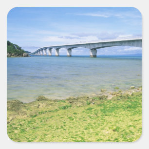 Asia, Japan, Okinawa, Kouri Bridge Square Sticker