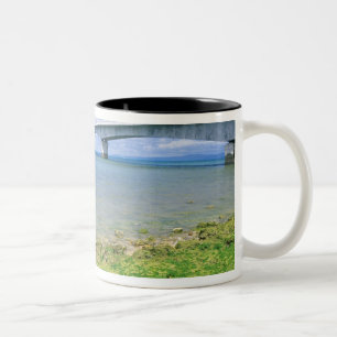 Asia, Japan, Okinawa, Kouri Bridge Two-Tone Coffee Mug