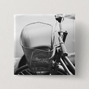 Asia, Japan, Tokyo. Bike basket in the Ginza 2 Inch Square Button